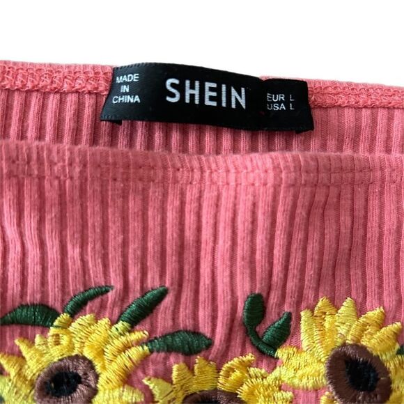 SHEIN Floral Embroidered Crop Cami Top Large - Picture 3 of 16